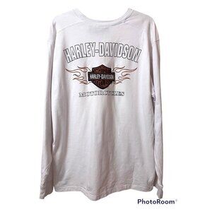 Harley-Davidson Men's & Shield Flames Long Sleeve Tee, XL